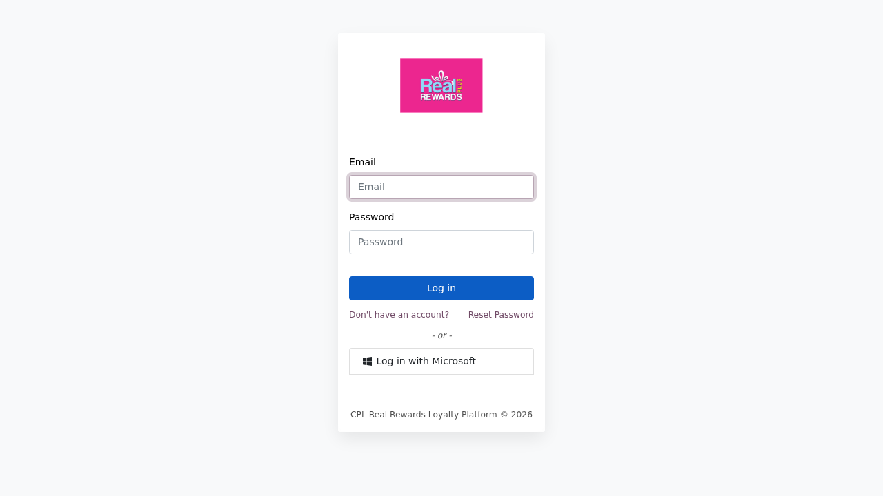 Staging Login Screen